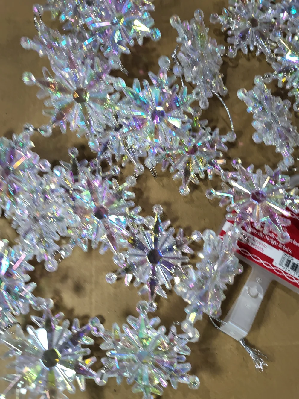 Ashland Iridescent Snowflake Garland - Clear with Rainbow Hues